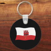 Gibraltar Vlag Sleutelhanger (Voorkant)