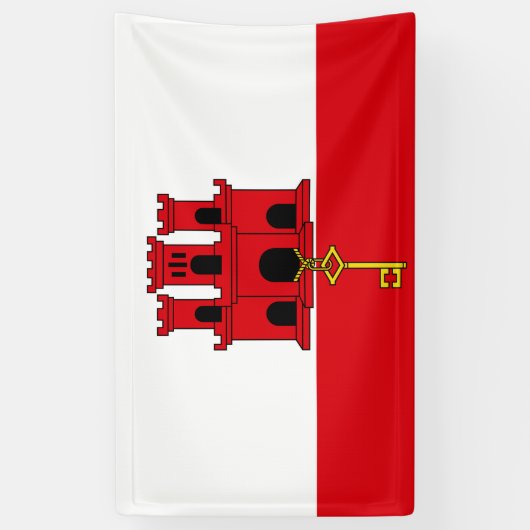 Gibraltar-vlag Spandoek (Verticaal)