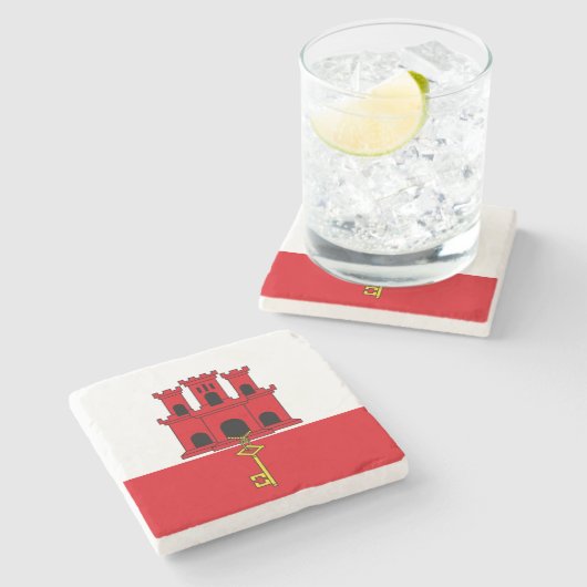 Gibraltar-vlag Stenen Onderzetter (Zijkant)