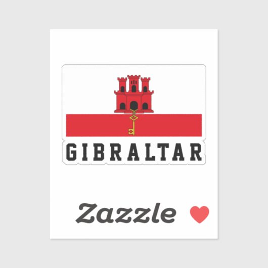 Gibraltar-vlag Sticker (Vel)