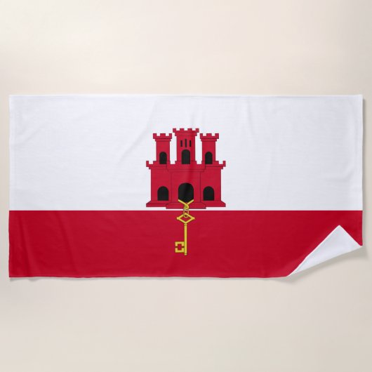 Gibraltar vlag strandlaken (Voorkant)