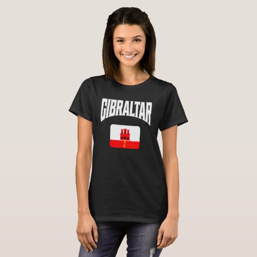 Gibraltar-vlag T-shirt (Voorkant volledig)