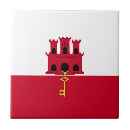 Gibraltar vlag tegeltje (Voorkant)