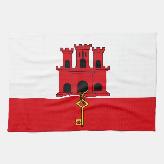 Gibraltar-vlag Theedoek (Horizontaal)