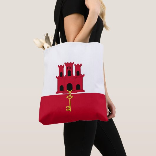 Gibraltar vlag tote bag (Dichtbij)