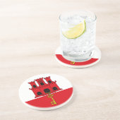 Gibraltar-vlag Zandsteen Onderzetter (Zijkant)