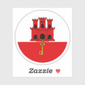 Gibraltar Vlaggen Ronde Sticker (Vel)
