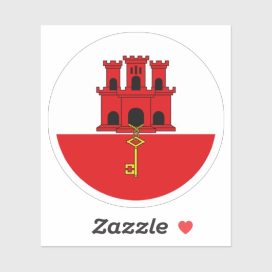 Gibraltar Vlaggen Ronde Sticker (Vel)