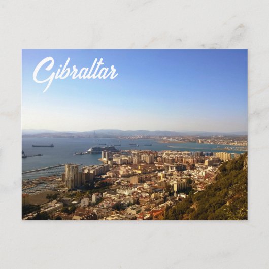 Gibraltar von oben briefkaart (Voorkant)