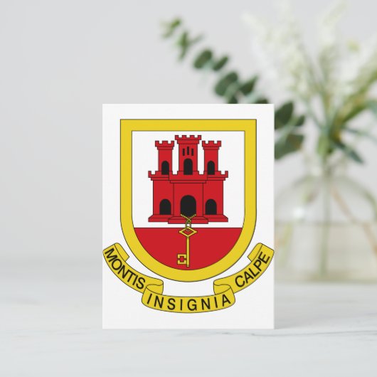Gibraltar Wapenmunt Briefkaart (Staand voorkant)