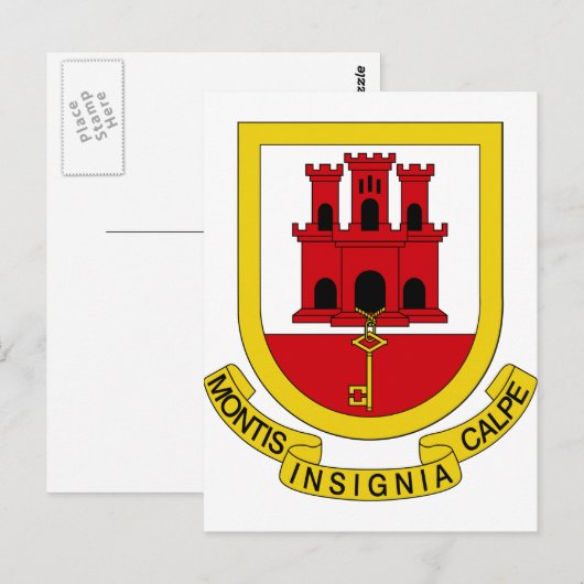 Gibraltar Wapenmunt Briefkaart (Voorkant / Achterkant)