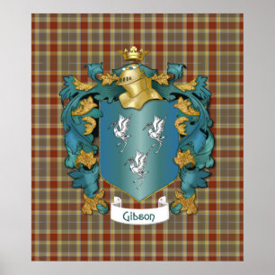 Gibson Coat of Arms en Tartan Poster