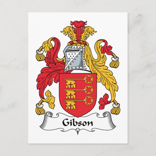 Gibson Family Crest Briefkaart (Voorkant)