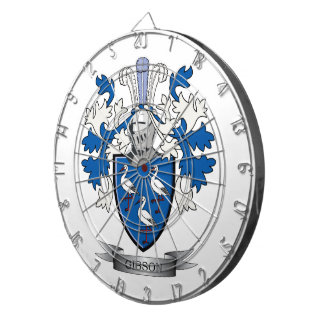 Gibson Family Crest Coat of Arms Dartbord