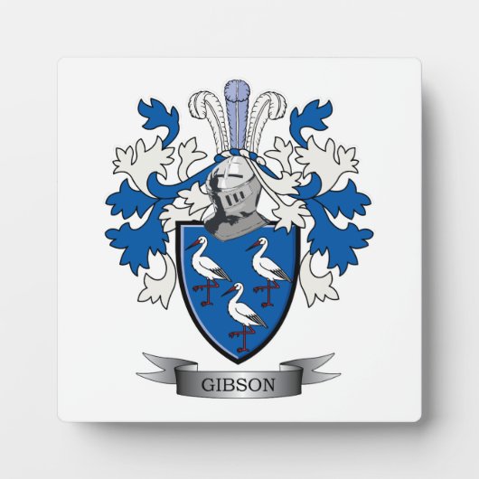 Gibson Family Crest Coat of Arms Fotoplaat (Voorkant)