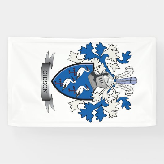 Gibson Family Crest Coat of Arms Spandoek (Horizontaal)
