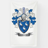 Gibson Family Crest Coat of Arms Spandoek (Verticaal)
