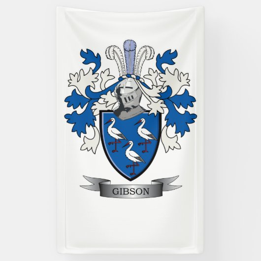 Gibson Family Crest Coat of Arms Spandoek (Verticaal)