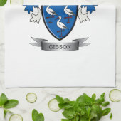 Gibson Family Crest Coat of Arms Theedoek (Gevouwen)