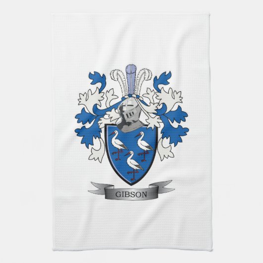 Gibson Family Crest Coat of Arms Theedoek (Verticaal)