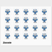 Gibson Family Crest Coat of Arms Vierkante Sticker (Vel)