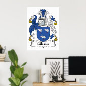 Gibson Family Crest Poster (Thuiskantoor)
