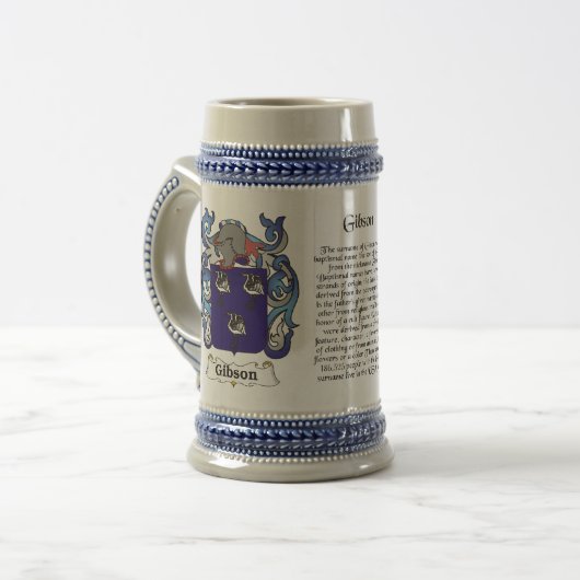 Gibson Family Crest Stein Bierpul (Voorkant links)