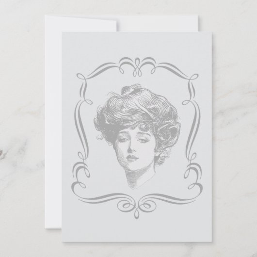  Gibson Girl Art Party Kaart (Achterkant)