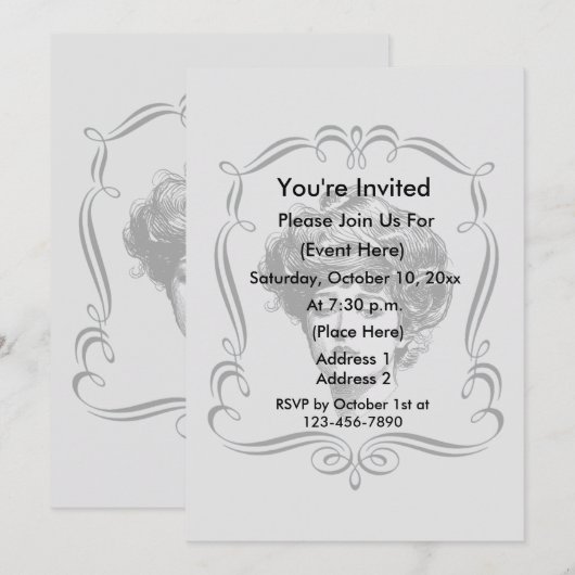  Gibson Girl Art Party Kaart (Voorkant / Achterkant)