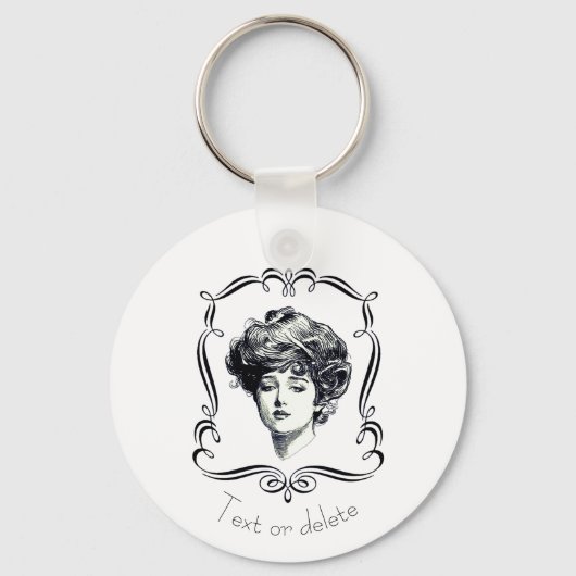 Gibson Girl  Art Persoonlijk Sleutelhanger (Voorkant)