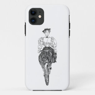 Gibson Girl Bicycling Woman iPhone Hoesje