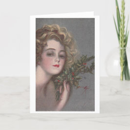 Gibson Girl Blank Vintage Feestdagen Kaart