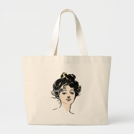 Gibson Girl Design Grote Tote Bag (Voorkant)