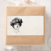  Gibson Girl Edwardian Retro Woman Portret Etiket (Insitu)