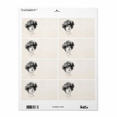  Gibson Girl Edwardian Retro Woman Portret Etiket (Full Sheet)