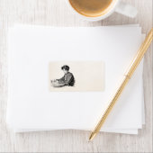  Gibson Girl Edwardian Woman Schrijfbrief Etiket (Insitu)