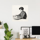  Gibson Girl Edwardian Woman Schrijfbrief Poster (Thuiskantoor)