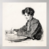  Gibson Girl Edwardian Woman Schrijfbrief Poster (Voorkant)