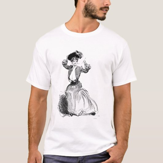 Gibson Girl met Pet, 1904 T-shirt (Voorkant)