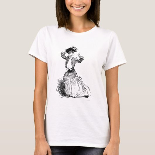 Gibson Girl met Pet, 1904 T-shirt (Voorkant)