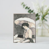 Gibson Girl met Umbrella 1911 Magazine Hoesje Briefkaart (Staand voorkant)