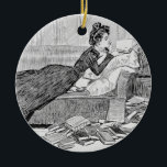 Gibson Girl Reading Keramisch Ornament<br><div class="desc">Voor de boekenliefhebber</div>