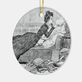 Gibson Girl Reading Keramisch Ornament (Links)