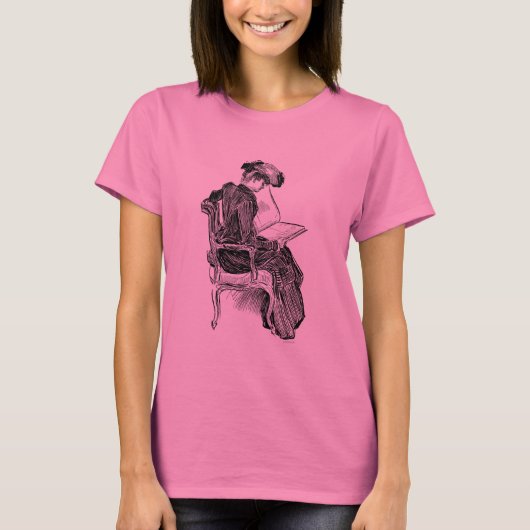 Gibson Girl Reading T-shirt (Voorkant)