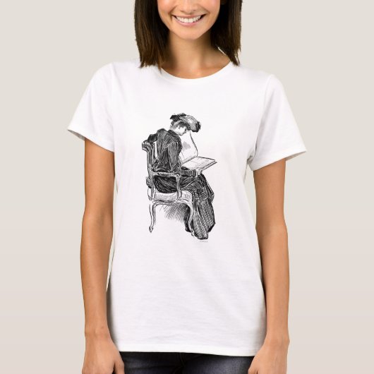 Gibson Girl Reading T-shirt (Voorkant)