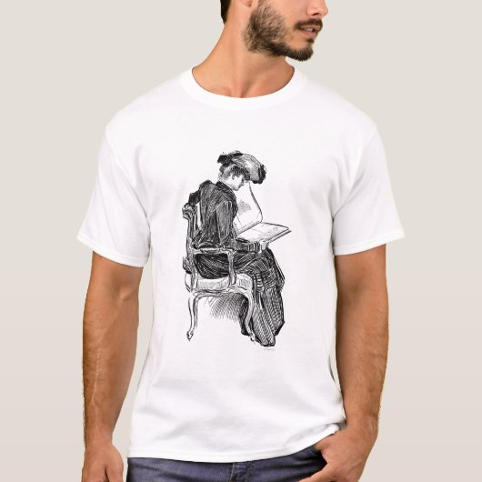 Gibson Girl Reading T-shirt (Voorkant)
