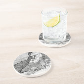 Gibson Girl Reading Zandsteen Onderzetter (Zijkant)