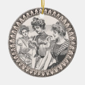  Gibson Girls Antiek illustratie Keramisch Ornament (Voorkant)