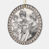  Gibson Girls Antiek illustratie Keramisch Ornament (Links)