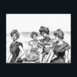 Gibson Girls bij het strand Briefkaart<br><div class="desc">Gibson Girls bij het strand</div>